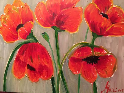 כלניות, שמן על קנבס , 70*50