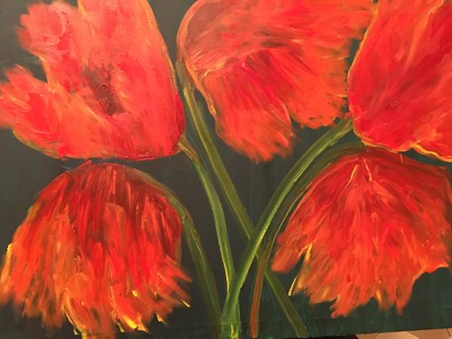 כלניות, שמן על קנבס, 70*50