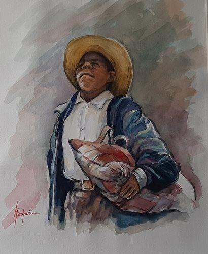 וויליאם נדג'אר תמונה 28 צעיר אקווארל 90*70 פספרטו ללא מסגרת