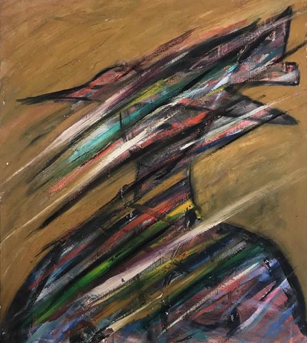 בשיר אבו רביע ציור 9 73*66 אבסטרקט שמן על קנבס ללא מסגרת