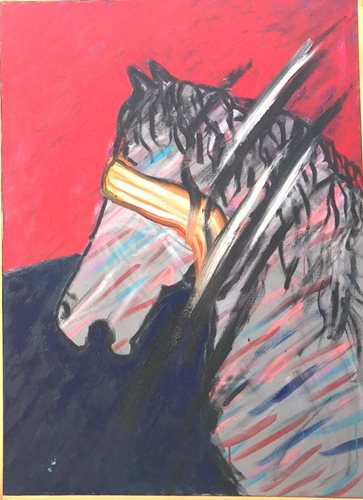 בשיר אבו רביע ציור 10 100*74 אבסטרקט שמן על קנבס ללא מסגרת