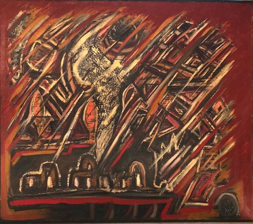 בשיר אבו רביע ציור 14 152*172 אבסטרקט שמן על קנבס ללא מסגרת