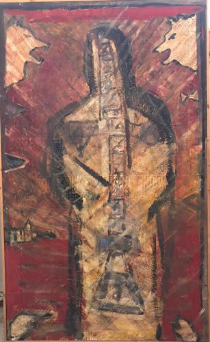 בשיר אבו רביע ציור 19 150*92 אבסטרקט שמן על קנבס ללא מסגרת