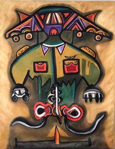 בשיר אבו רביע ציור 20 140*110 אבסטרקט שמן על קנבס ללא מסגרת