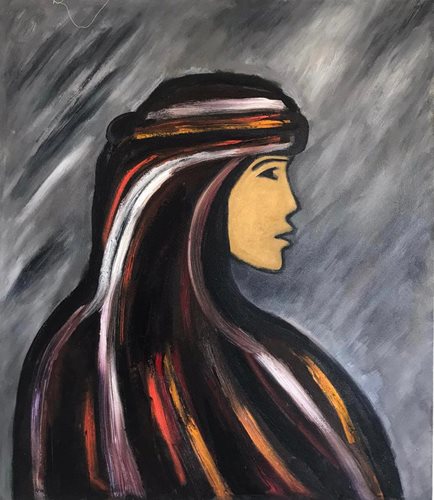 בשיר אבו רביע ציור 24 90*78 אבסטרקט שמן על קנבס ללא מסגרת.