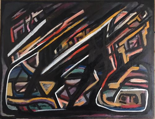 בשיר אבו רביע ציור 27 103*134 אבסטרקט שמן על קנבס ללא מסגרת.