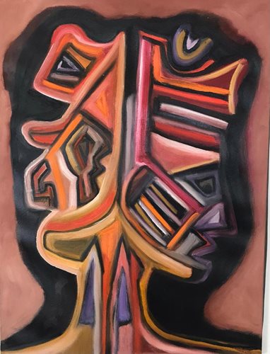 בשיר אבו רביע ציור 29 אבסטרקט 81*60 שמן על קנבס ללא מסגרת