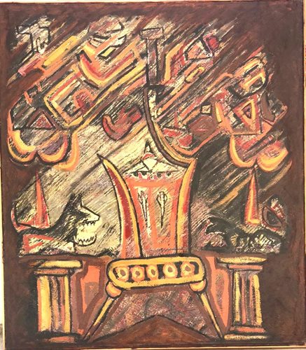 בשיר אבו רביע ציור 31 אבסטרקט 171*171 שמן על קנבס ללא מסגרת