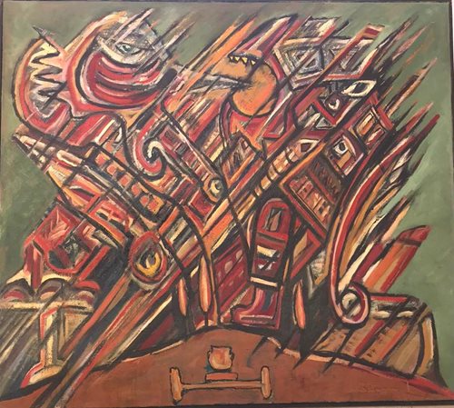 בשיר אבו רביע ציור 36, אבסטרקט , 170*150, שמן על קנבס, ללא מסגרת