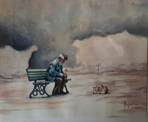 ויליאם נג'אר-תמונה 1 אל תשליכני לעת זקנה, אקורל , 63.5 *51.5 ללא מסגרת, רק פספרטו.