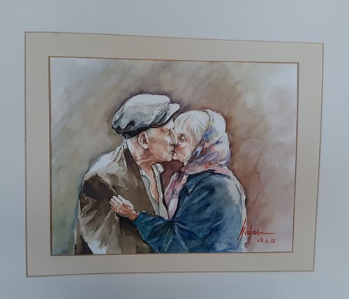 וויליאם נדג'אר תמונה 23 אהבה גדולה אקווארל 55*64 פספרטו ללא מסגרת