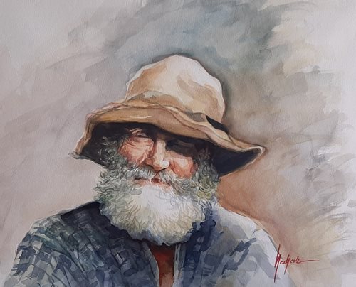 וויליאם נדג'אר תמונה 25 חקלאי אקווארל פספרטו ללא מסגרת 57*70