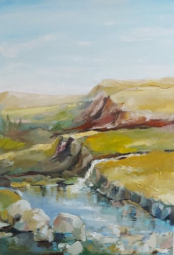 שלולית בחוף אודים, ציור 2 עליזה רענן , שמן על קנבס 60 *80